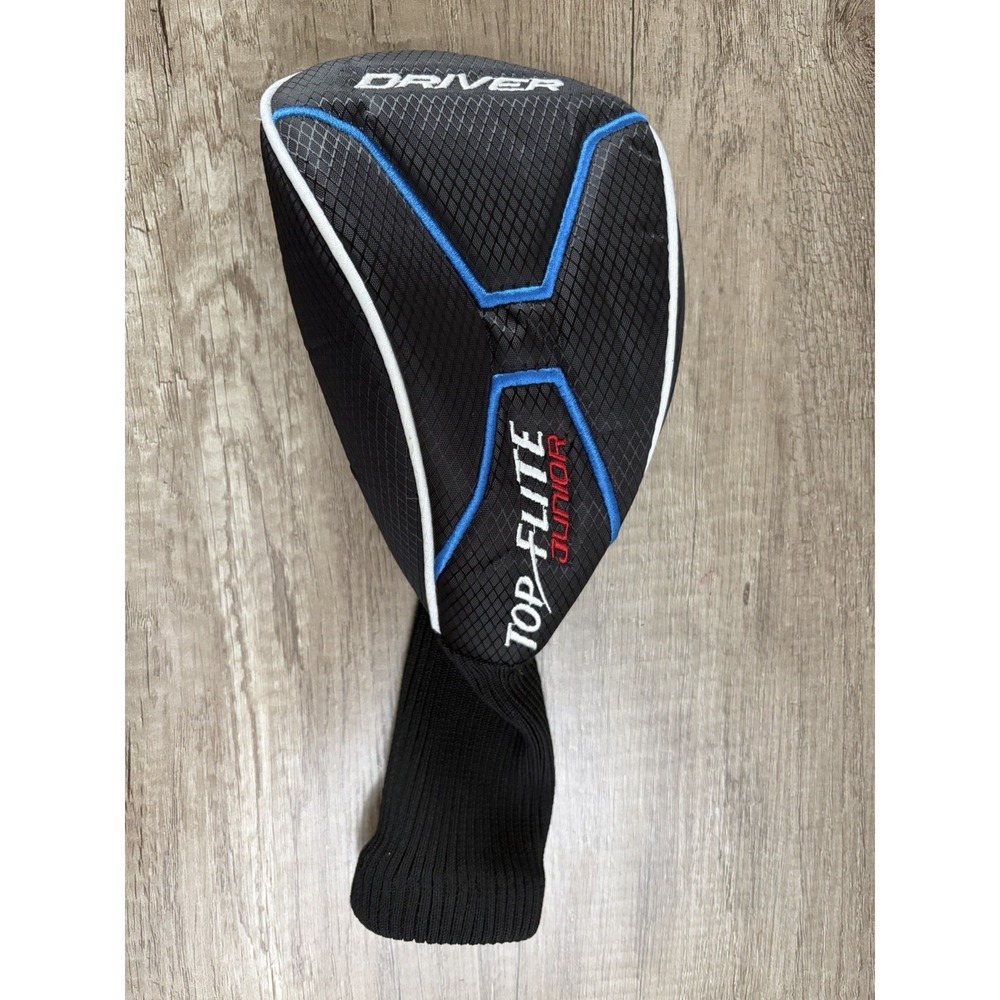 Top Flite Junior Driver Golf Club‎ Headcover Cover Sock Pullover Black Blue